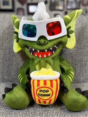 Kidrobot Gremlins Stripe HugMe Plush 3D Glasses Popcorn Movie Plush NWT Works!